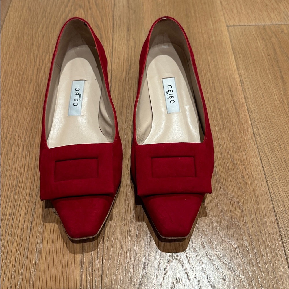 Women's Red Flats. Made in Spain.